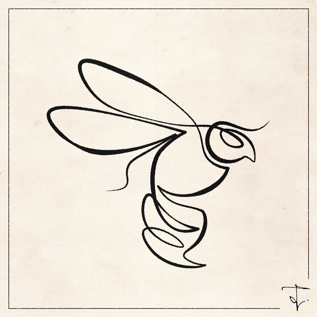 Bee line art lineart