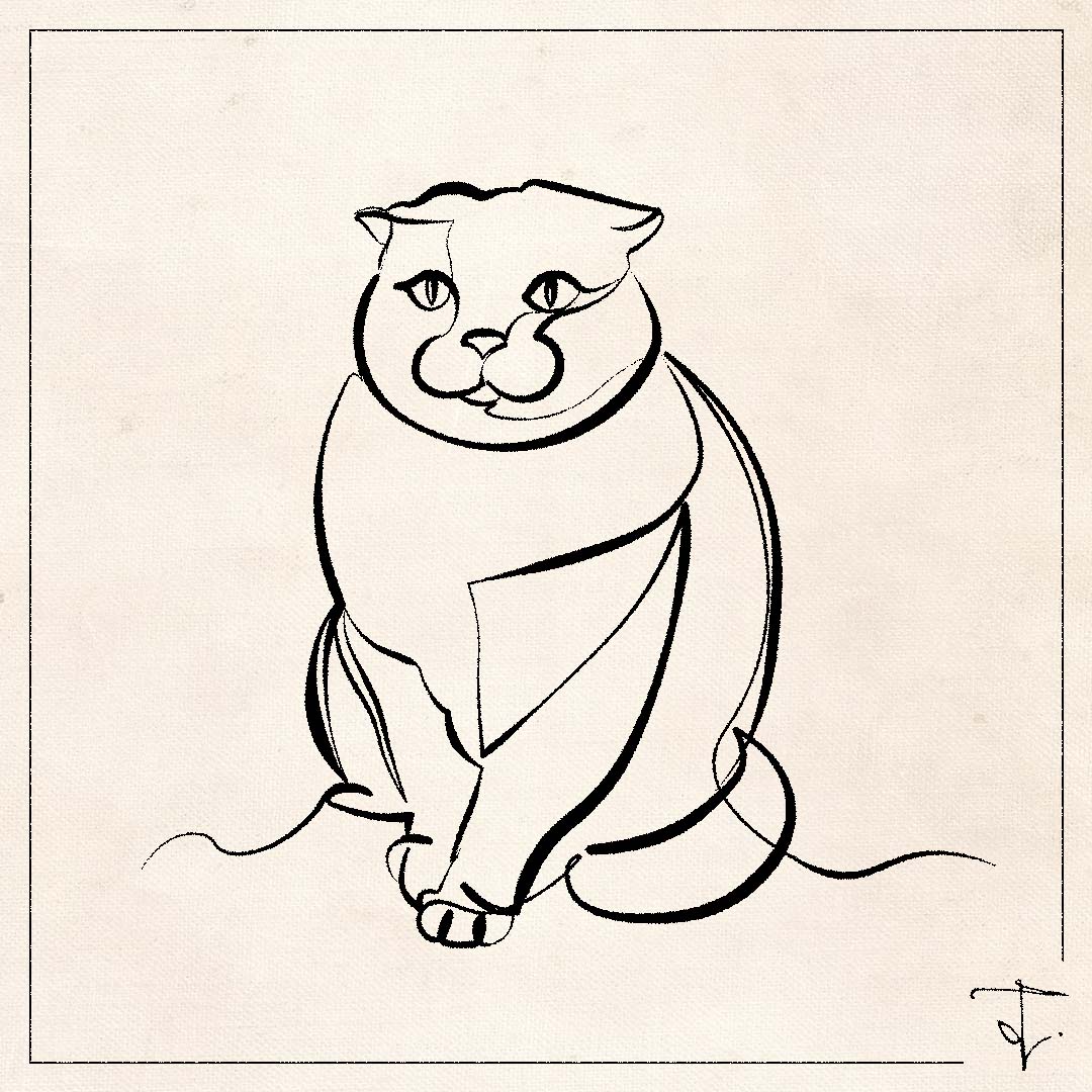 line art one line drawing lineart sketch cat