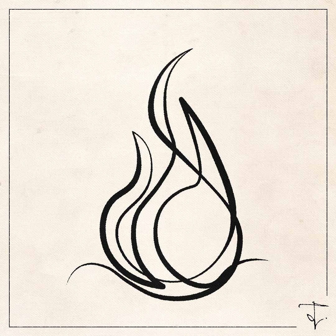 line art one line drawing lineart sketch fire