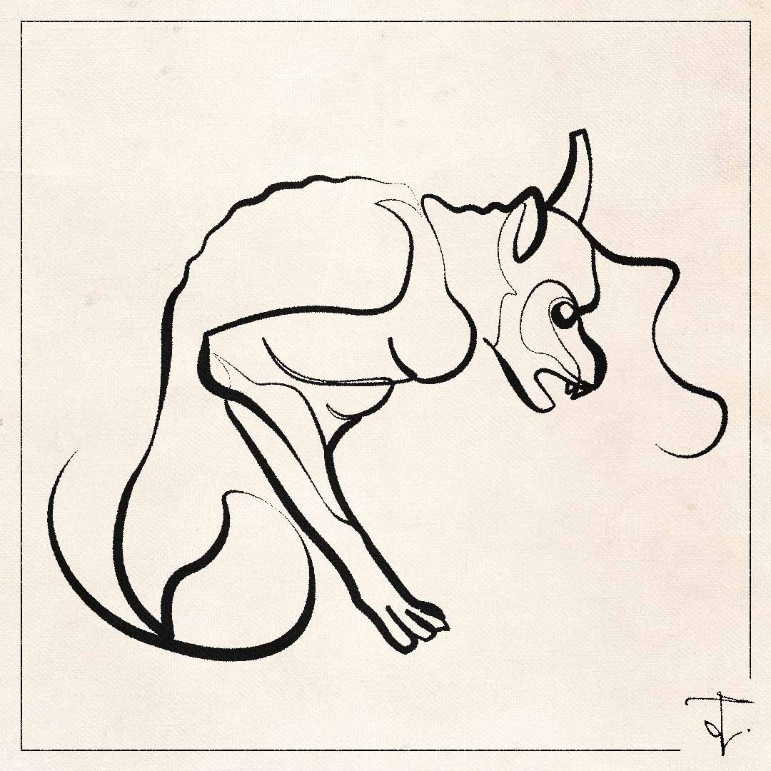 line art one line drawing lineart sketch gargoyle