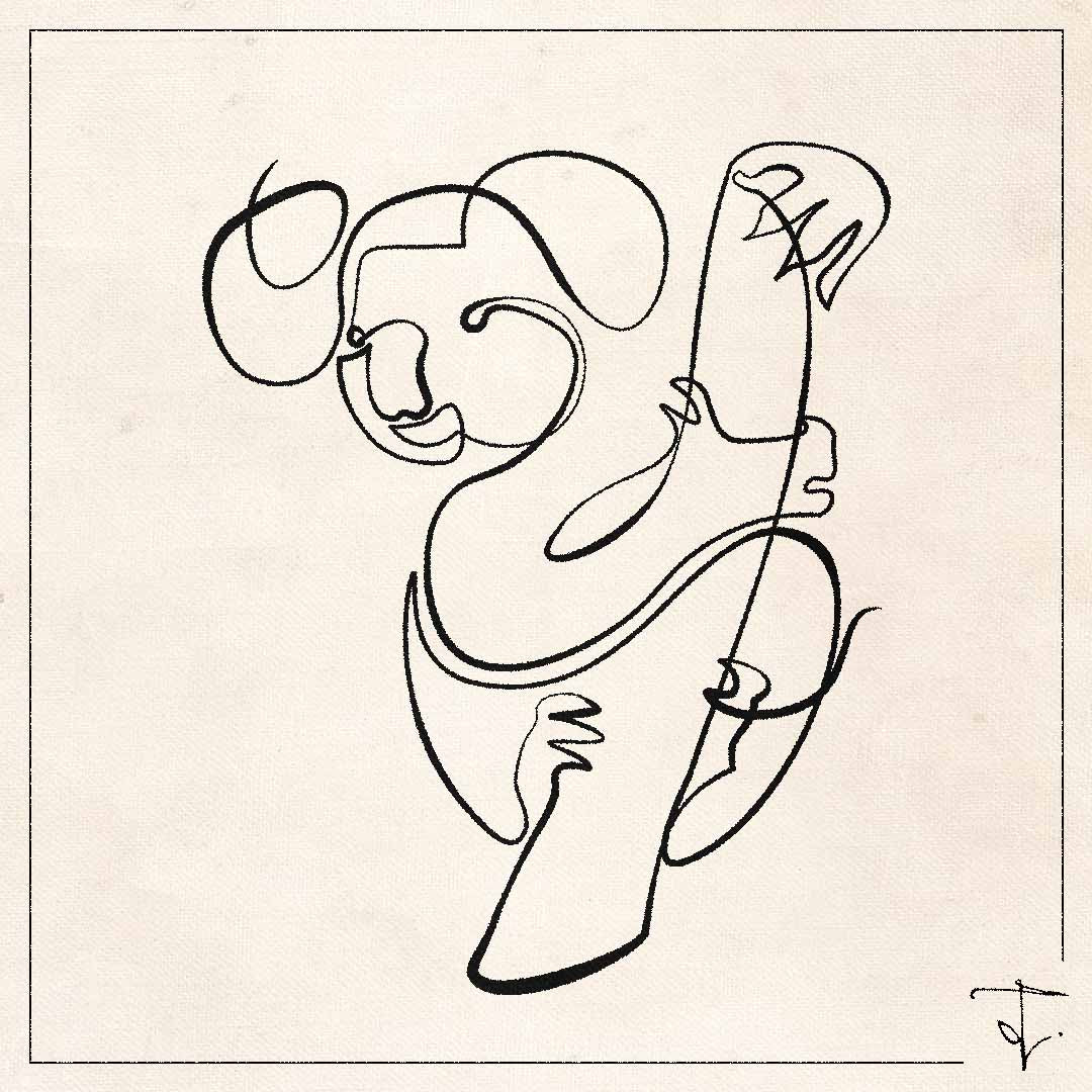 line art one line drawing lineart sketch koala