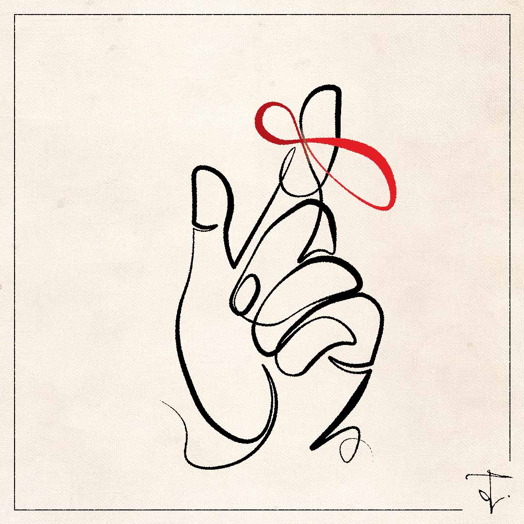 line art one line drawing lineart sketch  remember finger hand tie red 