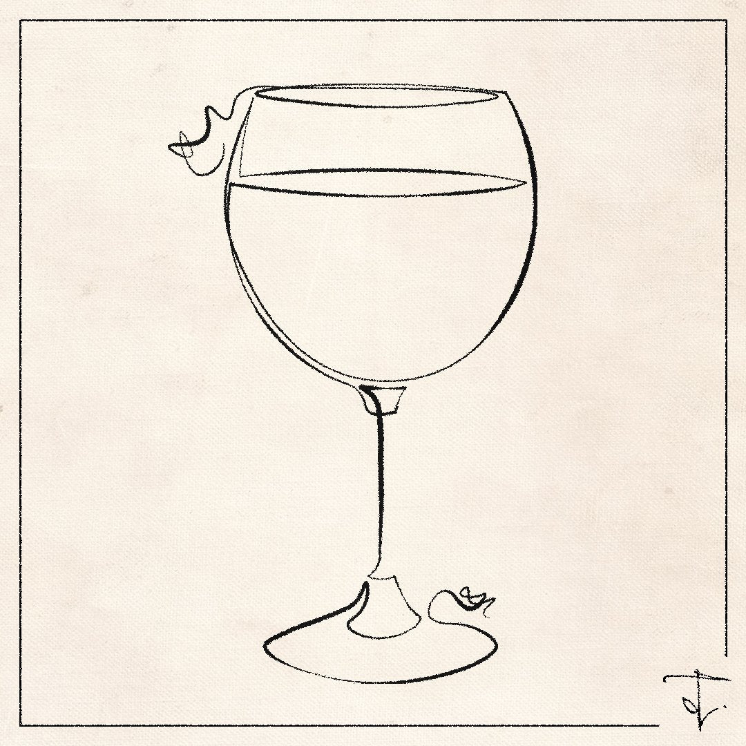 line art one line drawing lineart sketch wine glass cup
