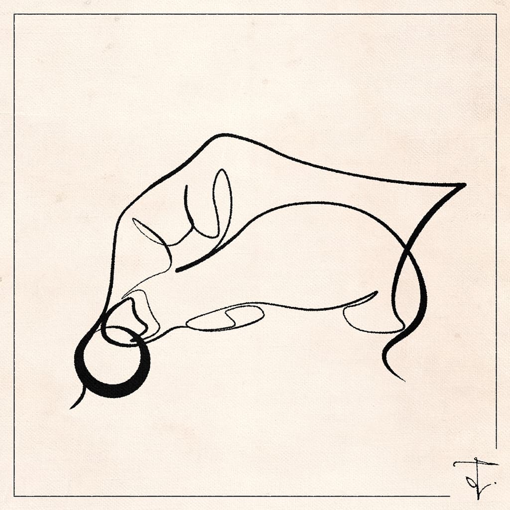 One line drawing representing donations