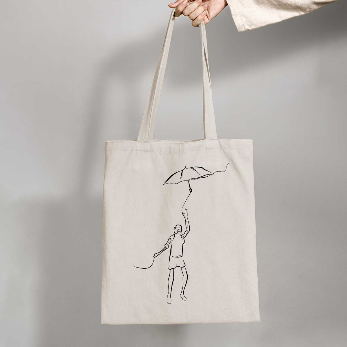 Boy with the umbrella | Organic Tote Bag